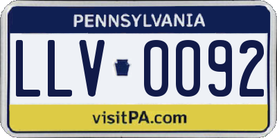 PA license plate LLV0092