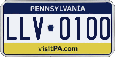 PA license plate LLV0100