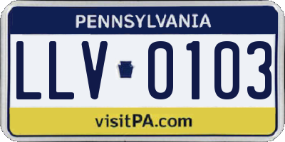PA license plate LLV0103