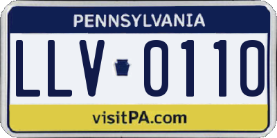 PA license plate LLV0110