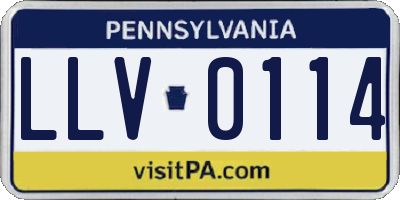 PA license plate LLV0114