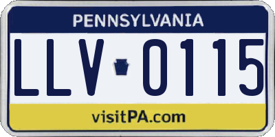 PA license plate LLV0115
