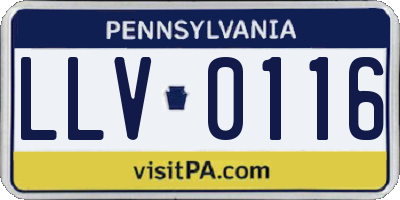 PA license plate LLV0116