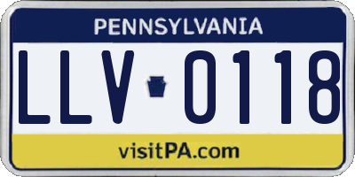 PA license plate LLV0118