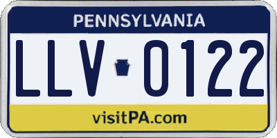 PA license plate LLV0122