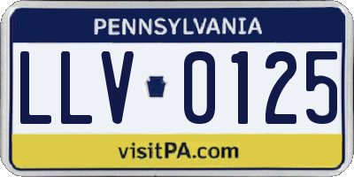 PA license plate LLV0125