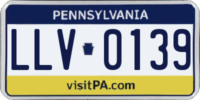 PA license plate LLV0139