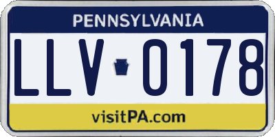 PA license plate LLV0178