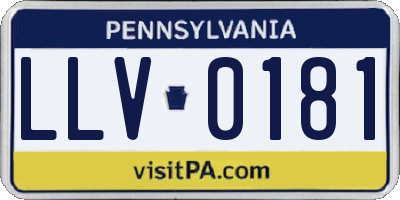 PA license plate LLV0181