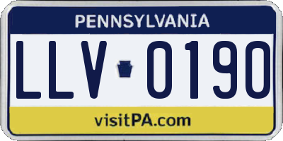 PA license plate LLV0190