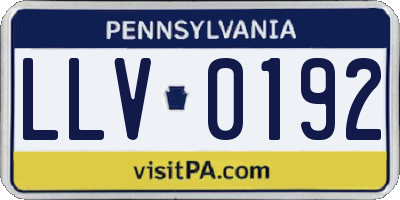 PA license plate LLV0192
