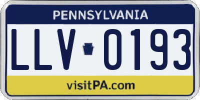 PA license plate LLV0193