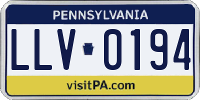 PA license plate LLV0194
