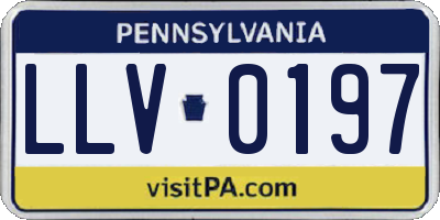 PA license plate LLV0197