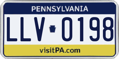 PA license plate LLV0198
