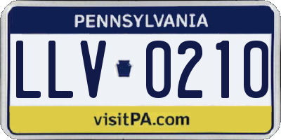 PA license plate LLV0210