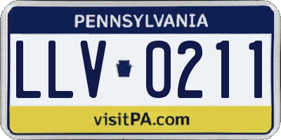 PA license plate LLV0211