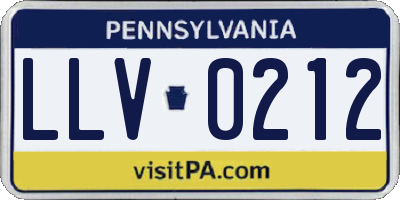 PA license plate LLV0212