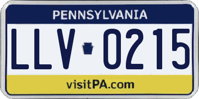 PA license plate LLV0215