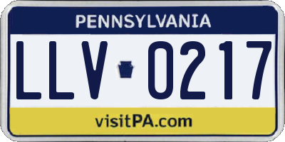 PA license plate LLV0217