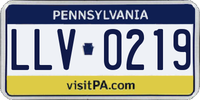 PA license plate LLV0219