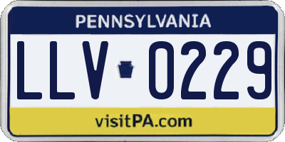 PA license plate LLV0229