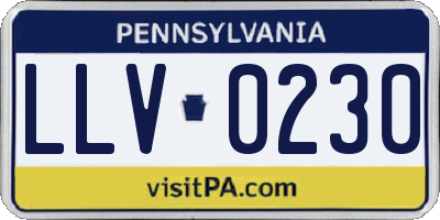 PA license plate LLV0230