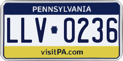 PA license plate LLV0236