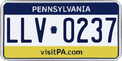 PA license plate LLV0237