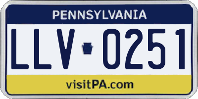 PA license plate LLV0251