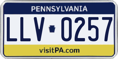 PA license plate LLV0257