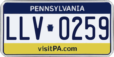 PA license plate LLV0259