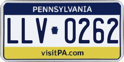PA license plate LLV0262