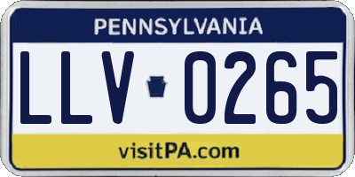PA license plate LLV0265