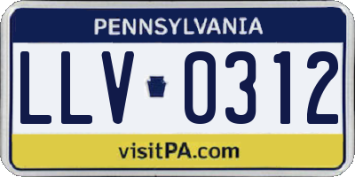 PA license plate LLV0312