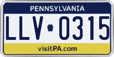PA license plate LLV0315