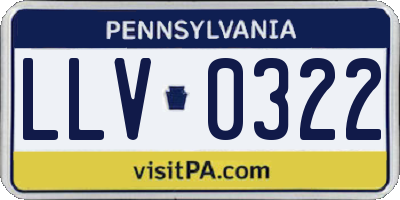 PA license plate LLV0322