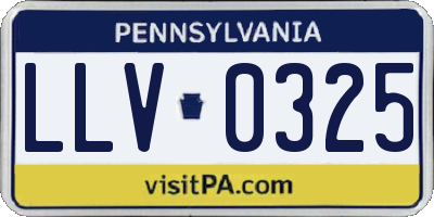 PA license plate LLV0325