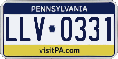 PA license plate LLV0331