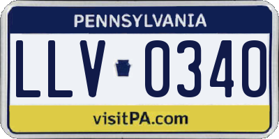 PA license plate LLV0340