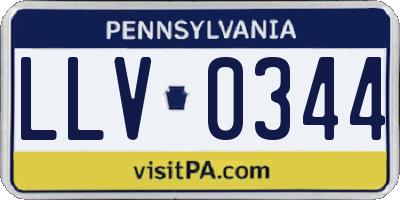 PA license plate LLV0344