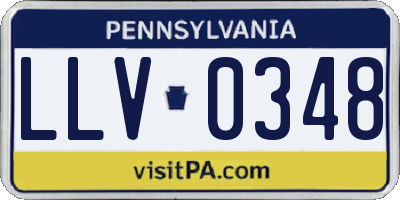 PA license plate LLV0348