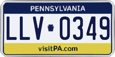 PA license plate LLV0349
