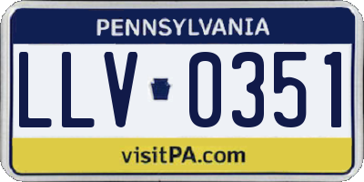 PA license plate LLV0351