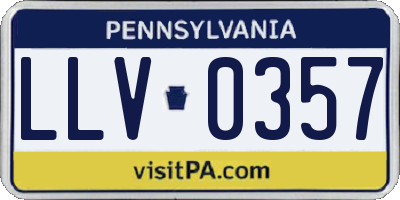 PA license plate LLV0357