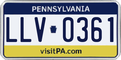 PA license plate LLV0361