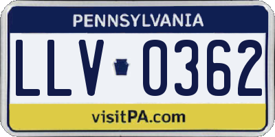 PA license plate LLV0362