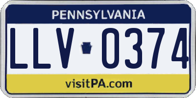 PA license plate LLV0374