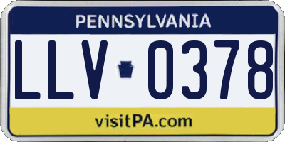 PA license plate LLV0378
