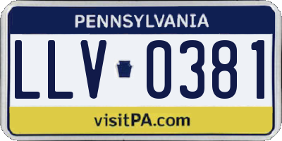 PA license plate LLV0381
